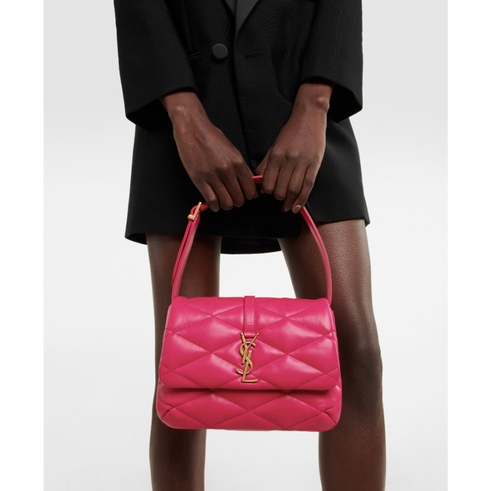 BRAND NEW Saint Laurent YSL Le 57 Leather Shoulder Bag Quilted Purse Pink! - Picture 2 of 16